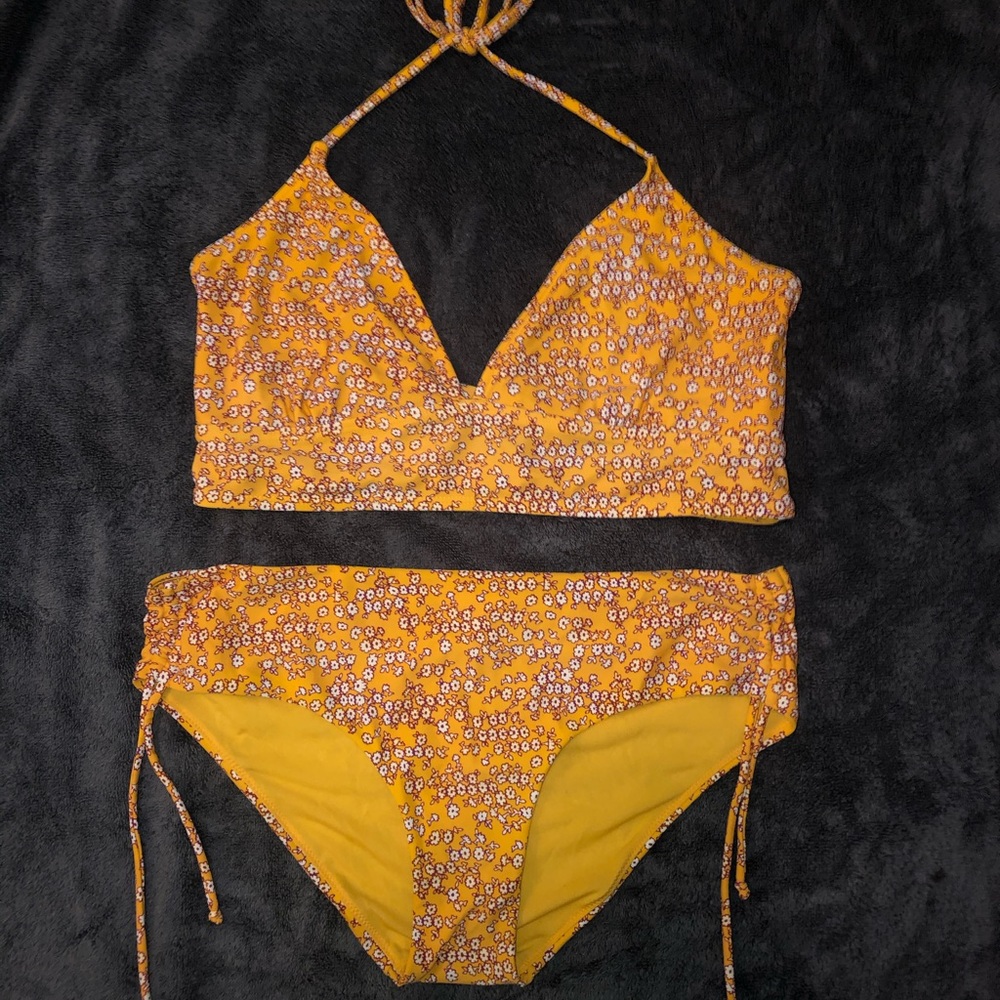 Yellow floral bikini